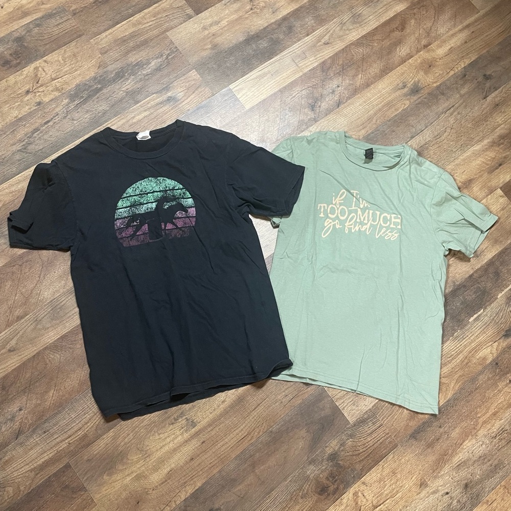 Graphic T-Shirts Set in Black and Green
